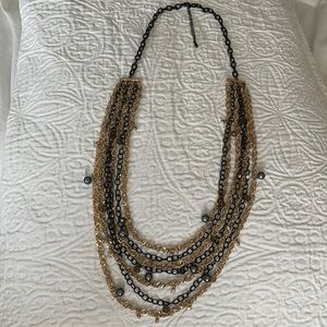Gold and black layered necklace
